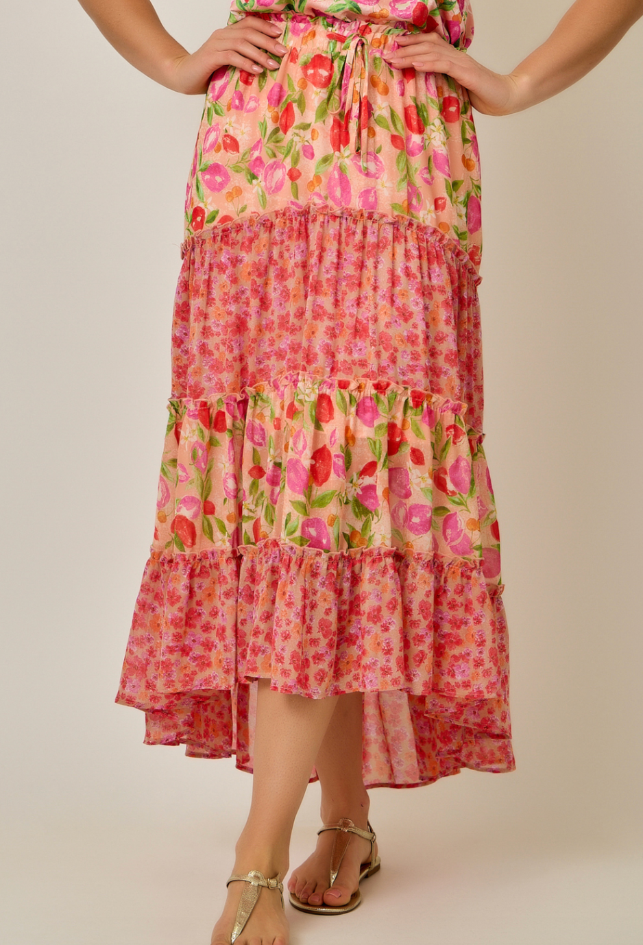 Blossom Patch Tiered Midi Skirt Test image 1
